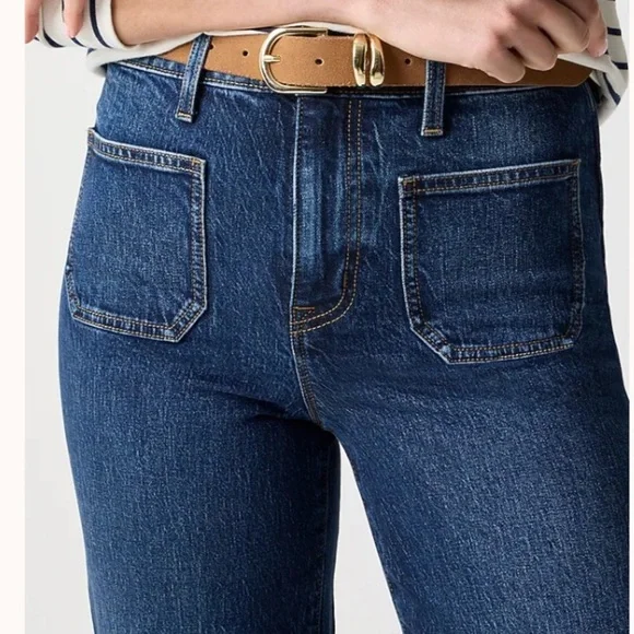 J crew Deep Nightshade Wash Slim wide-leg patch-pocket jean - Picture 2 of 4